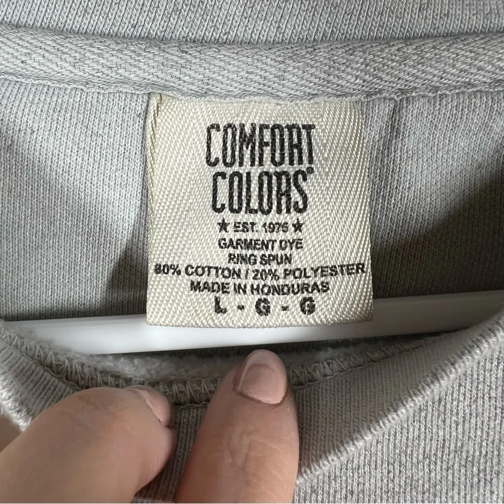 Comfort‎ Colors Grey Acid Wash Def Leppard Graphic Print Sweatshirt - Image 3