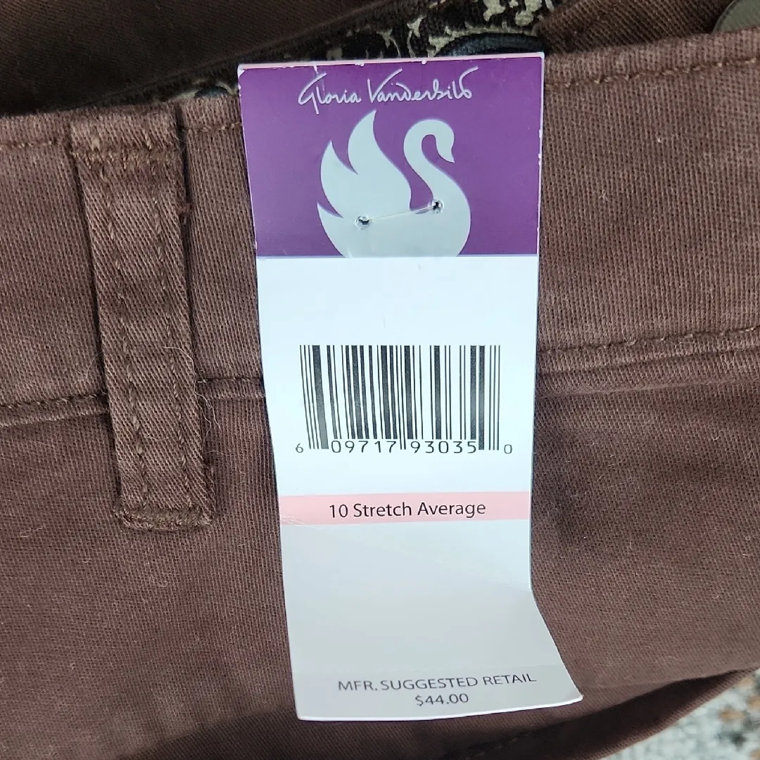 Gloria Vanderbilt Stretch Straight Leg Pants Brown 10 - Image 4