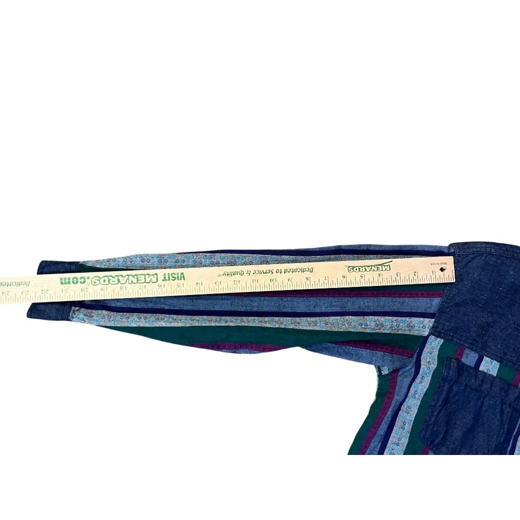 Vintage 90s Huntington Ridge Denim Shirt Womens M 1993 Striped Button Up Blue Size M - Image 10