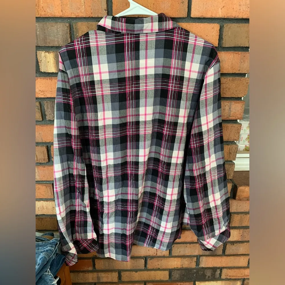 Victoria's Secret Plaid Button-Up Pajama Top - Image 2