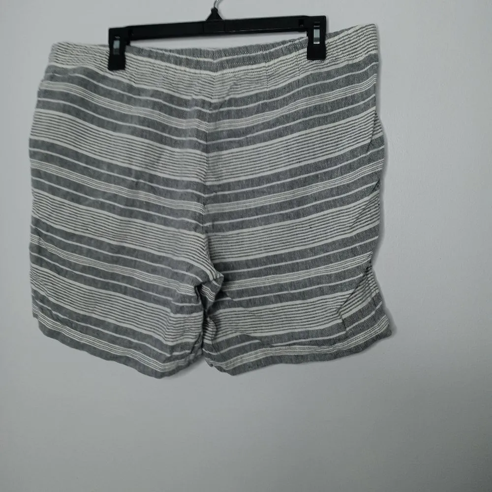 J. Jill linen strip shorts size medium Gray - Image 3