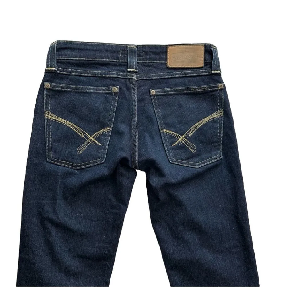 Devinbirds by Nudie Dark Wash Low Rise Birds Bootcut Dry Denim Jeans Size 27 Blue - Image 9