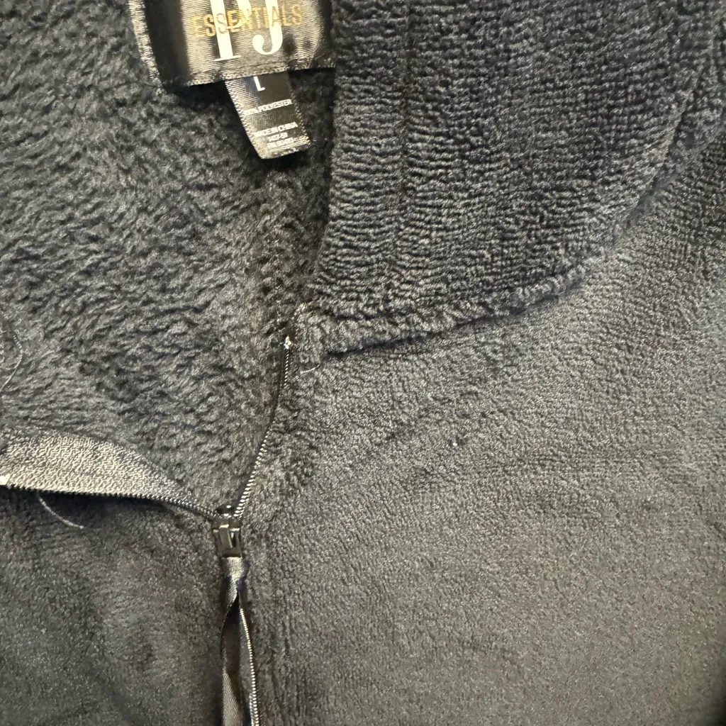 PjEssentials Black Fleece One piece zip up pajamas Size L - Image 6