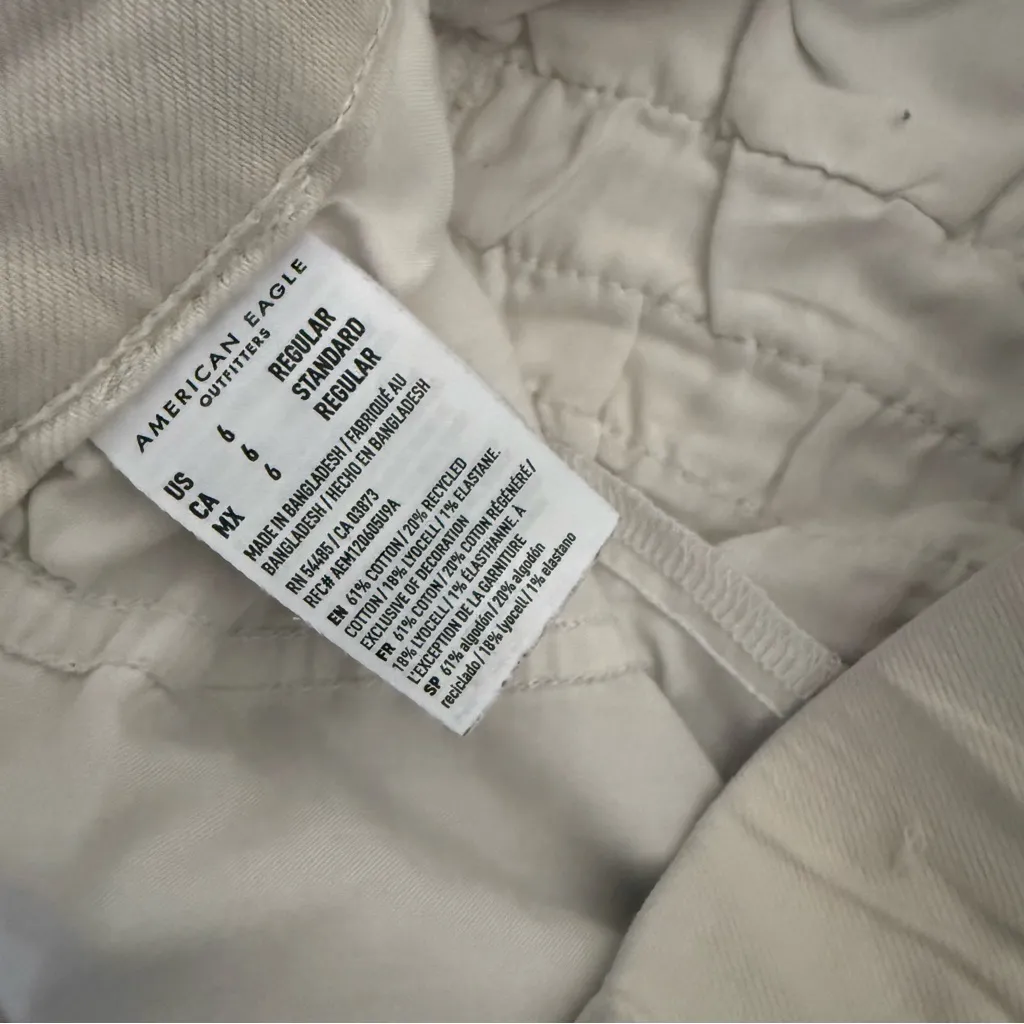 American Eagle Women’s Trouser Pants Size 6 Regular Light Khaki Bone Wide Leg - Image 4