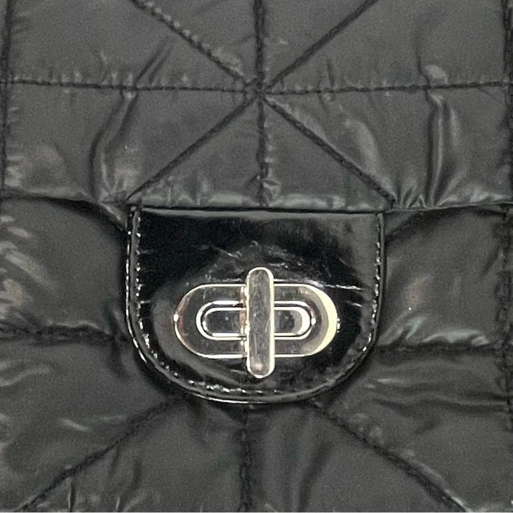Chico's Quilted Puffer Baguette Black Bag - Image 11