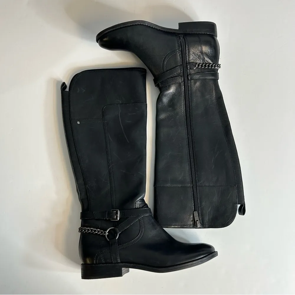 Marc Fisher Alexis Black Leather Riding Boot Size 7 - Image 3