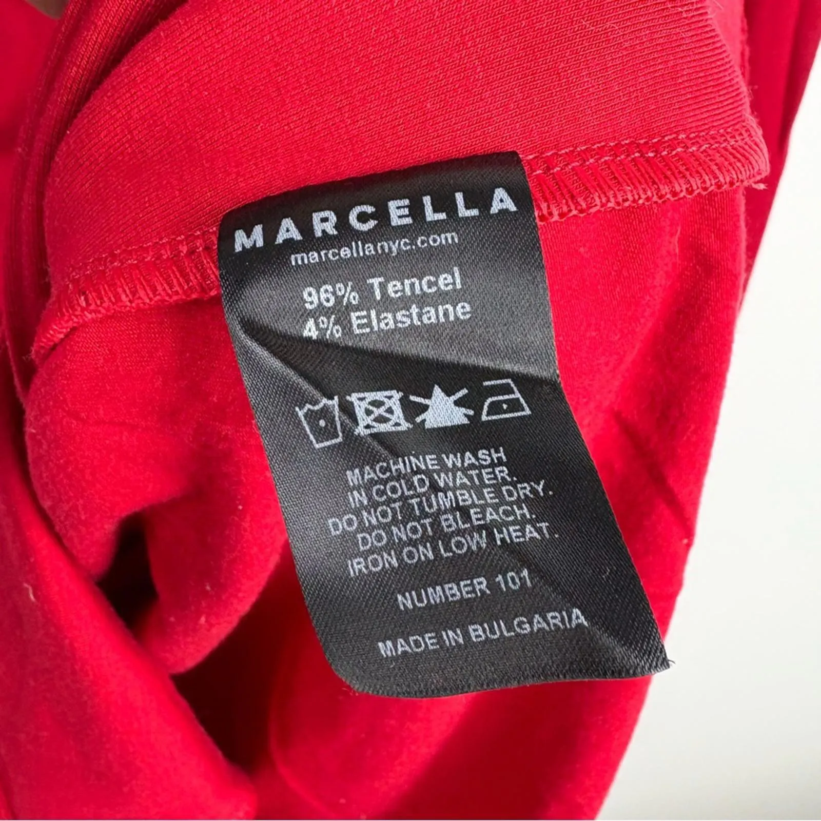 Marcella NYC Yvonne Square Neck Top Shirt Long Sleeve Red Women's Size Large - Image 6