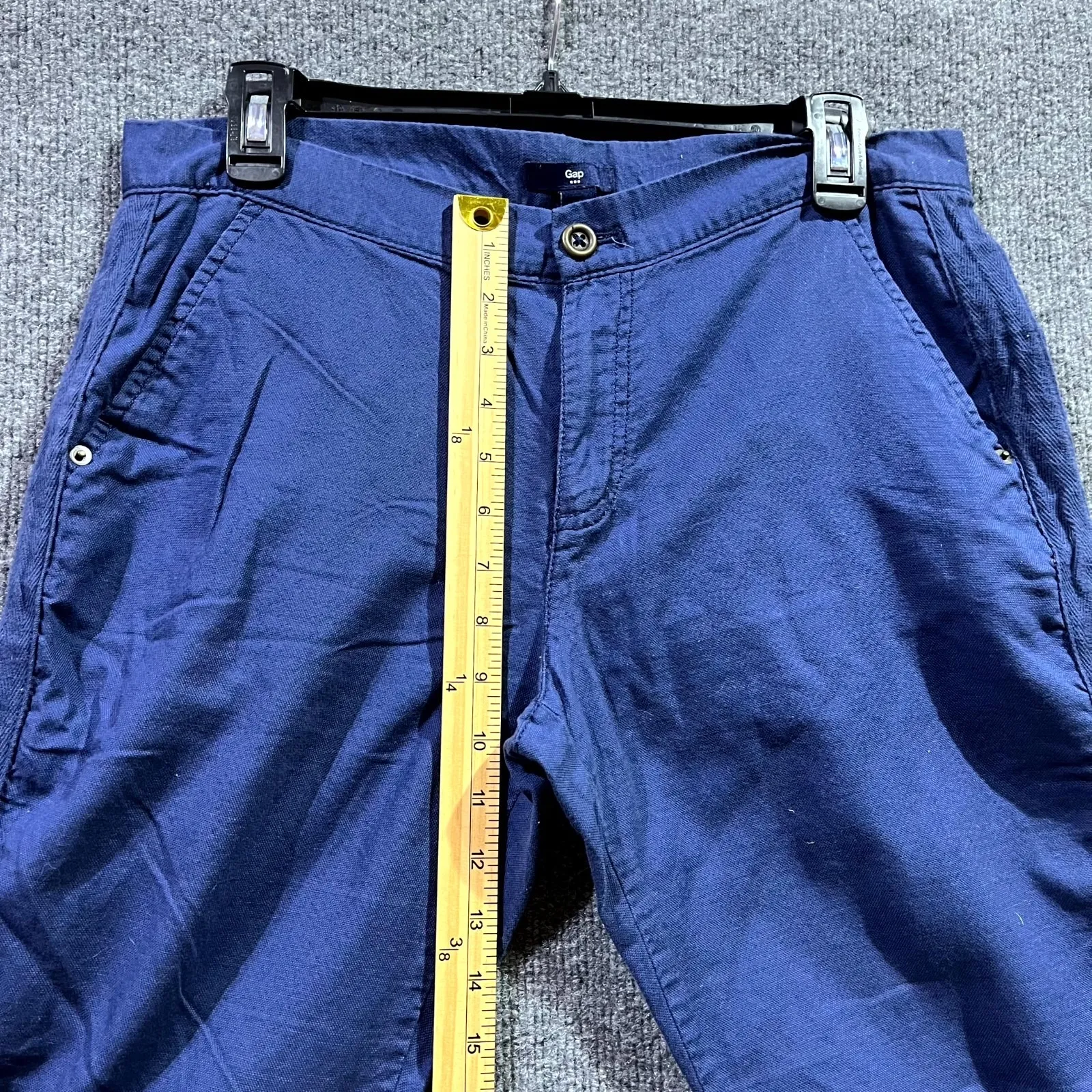 Gap Chino Pants Womens 8 Regular Navy Blue Cotton Slash Pockets Tapered Leg - Image 6