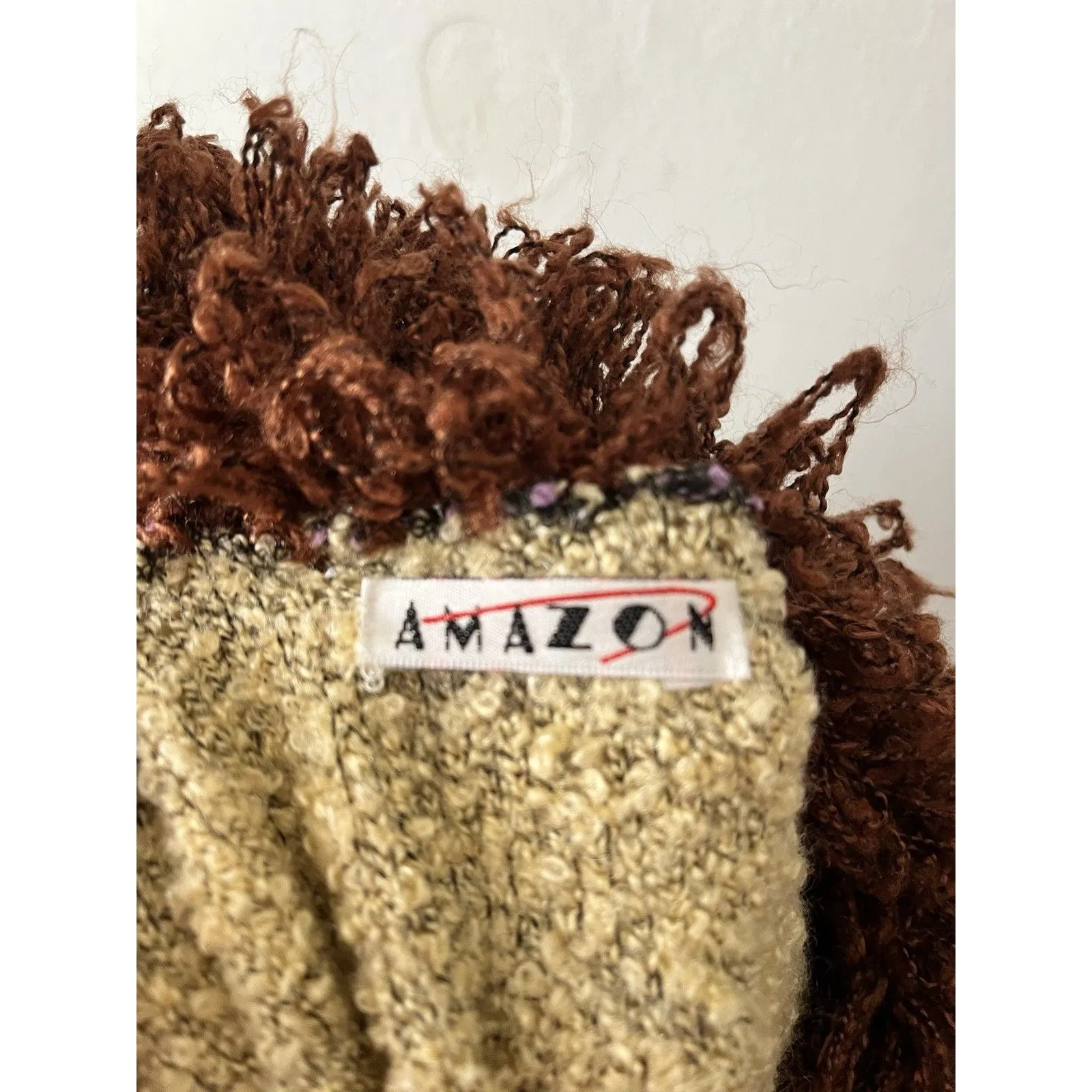 70s Rustic Colorblock Boucle Shacket S Earthy Bohmeian Rustic Western Farm Chic Brown - Image 2