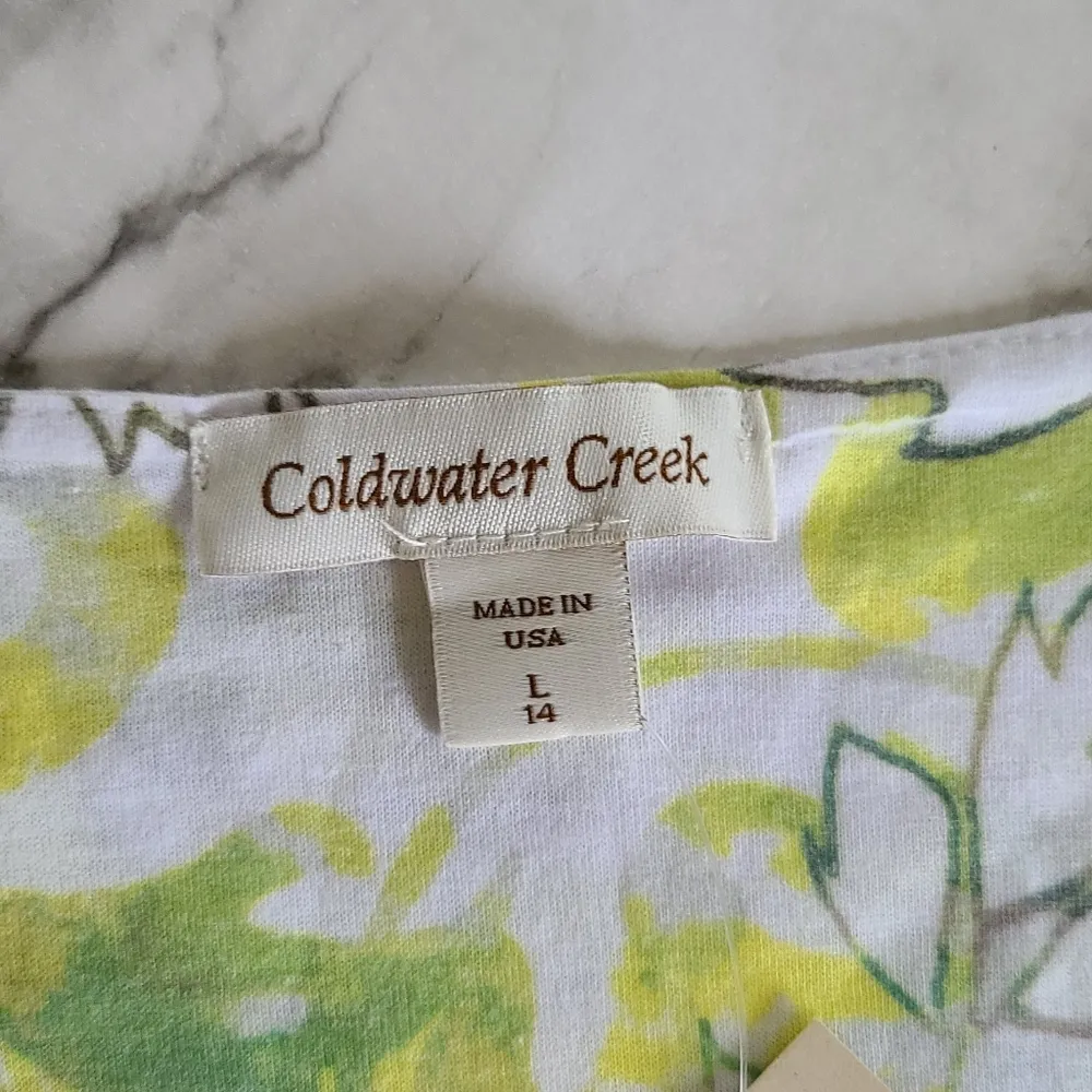 coldwater creek floral burnout top size large (14) - Image 3