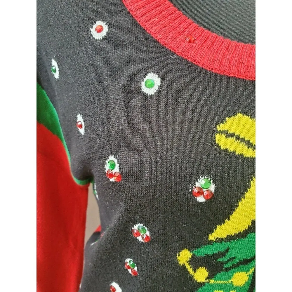 Rui21 Red & Black Women's Cotton Scoop Neck Long Sleeve Soft Sweaters - Image 4