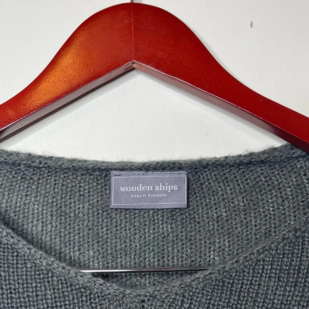 RARE Wooden Ships Candy Hearts pink and grey pullover relaxed sweater top sz S/M - Image 3