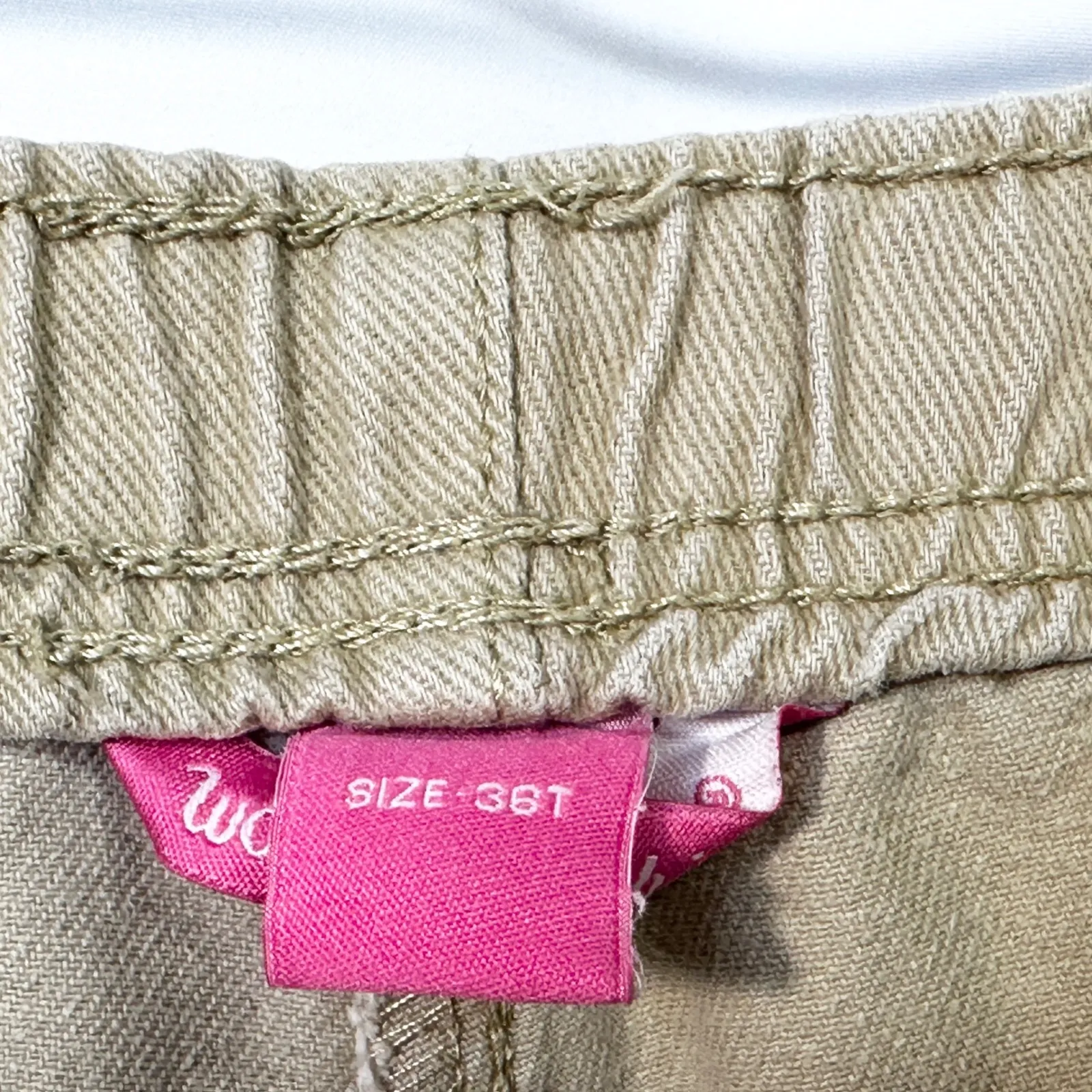 Woman Within‎ Plus Size 36T Cropped Pants Capri Light Brown Cotton Elastic 1572 - Image 5