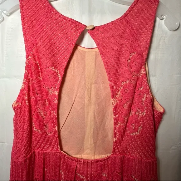 Free‎ People Rocco Pink Lace Dress Size 8 Cocktail Boho Mini Date Night Party - Image 10