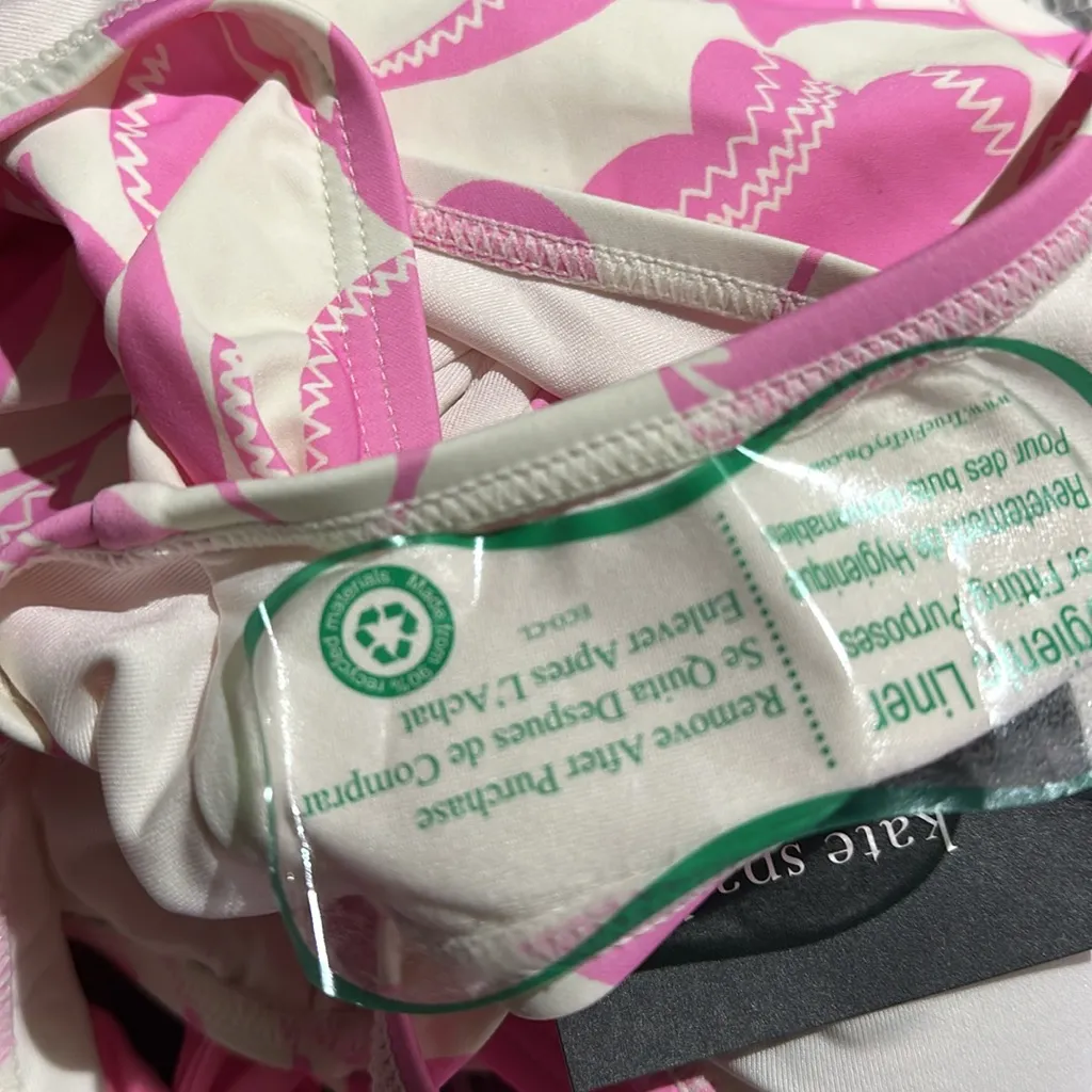 NWT Kate Spade Shoulder Bow Tie V-Neck One Piece Swimsuit In Surf Pink - Image 8