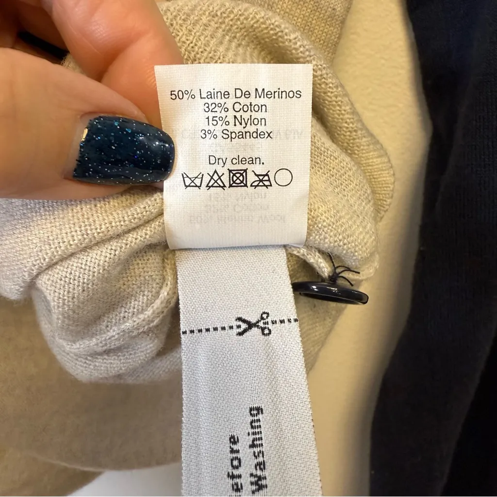 J.Crew Cotton Merino Wool Blend Crewneck Cardigan Sweater Women’s Size XXS - Image 10