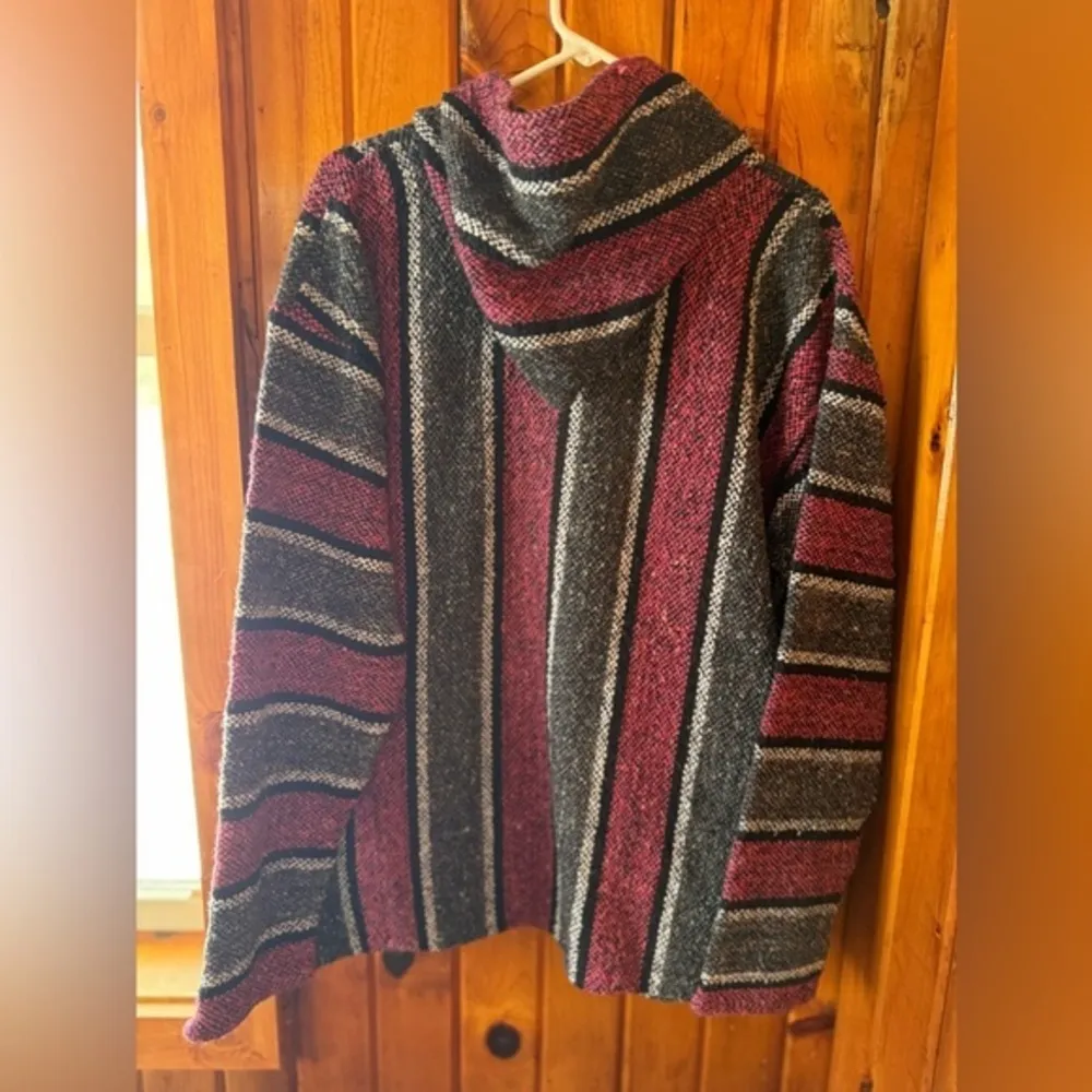 Baja Woman’s poncho hoodie multicolor size XL‎ Pink - Image 2