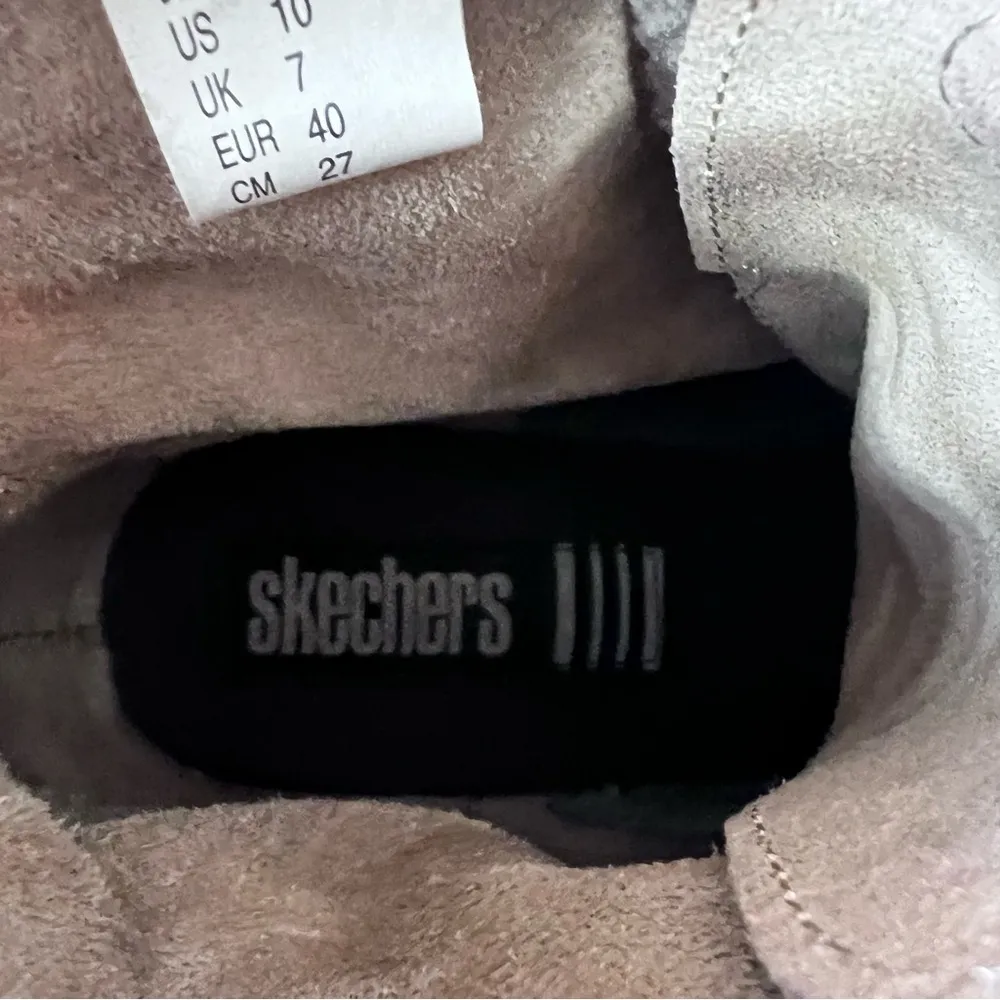 Y2K Skechers Mesa Stone Sherpa Chunky Round Toe Block Heel Ankle Boots - Image 5