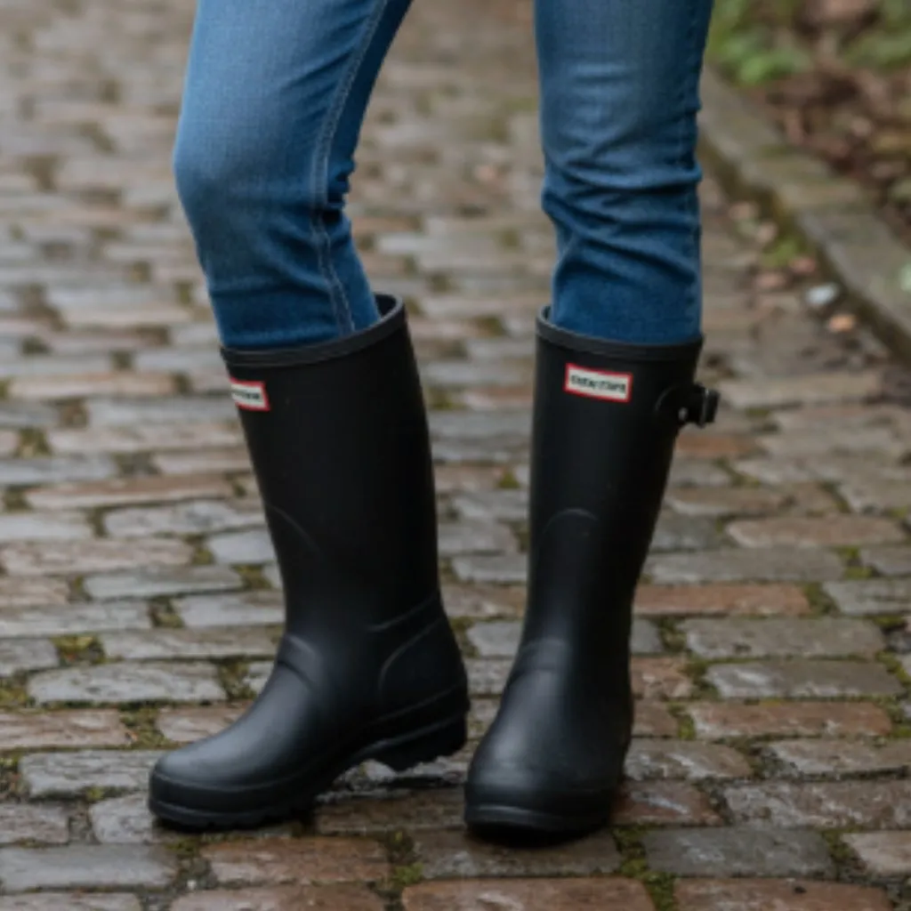 NEW NIB HUNTER Original Short Matte Rain Boot Black SZ-8 - Image 2