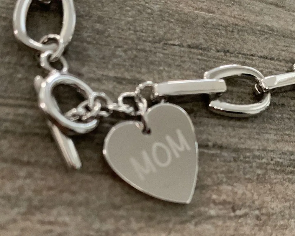 Silver heart mom bracelet - Image 2