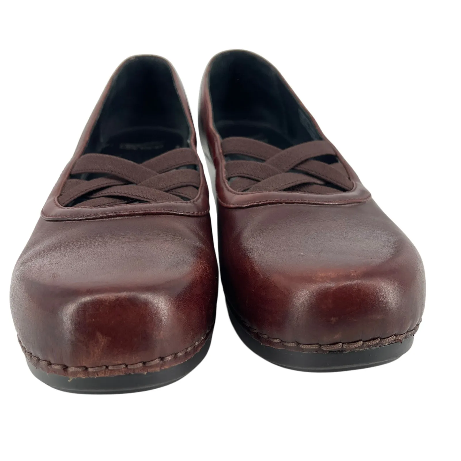 Dansko Tilda Burgundy Leather Clogs Mary Jane Comfort Shoes Size 41 US 10.5-11 - Image 7