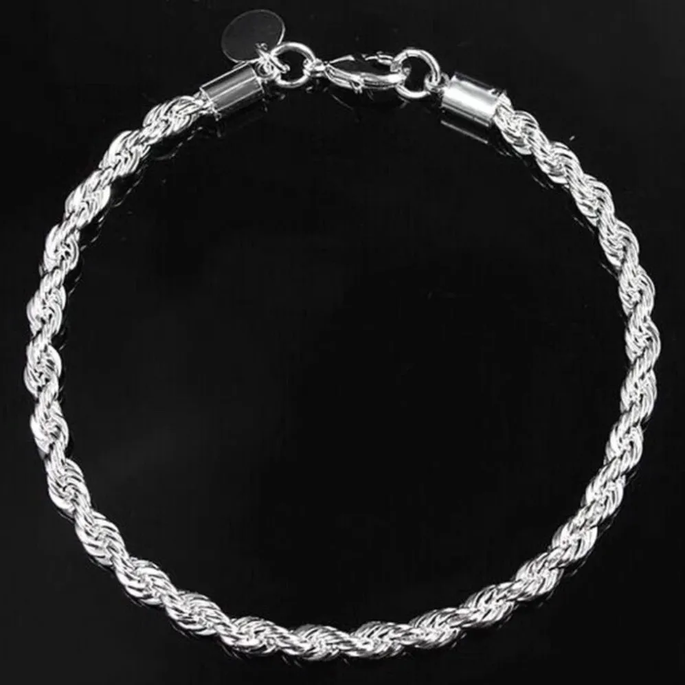 NEW Sterling Silver 925 Rope Chain Bracelet - Image 9