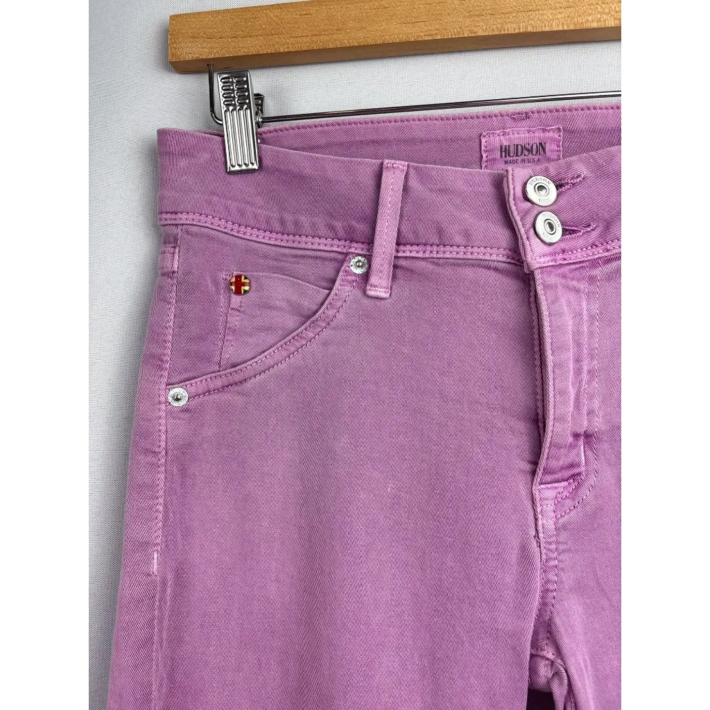 Women’s Hudson Size 28 Pinky Purple Straight Leg Jeans with Logo on Front & Back - Image 3