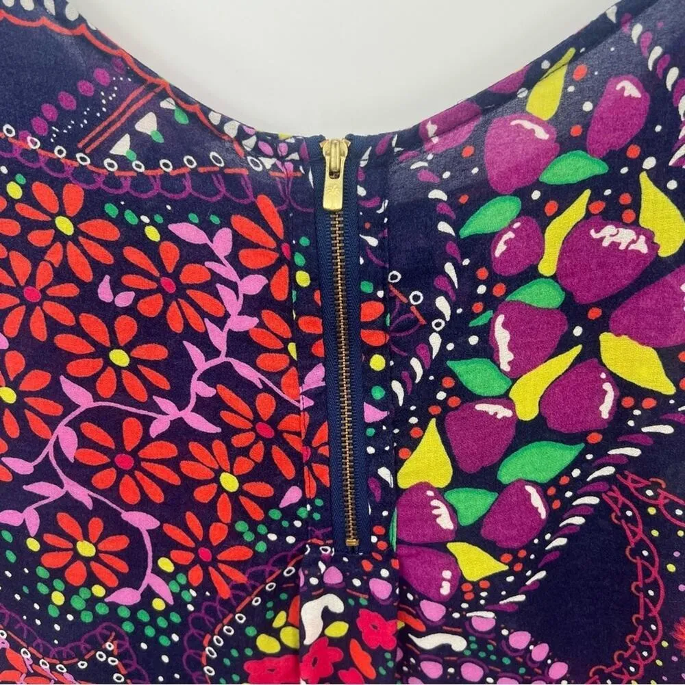 Lilly Pulitzer garden menagerie providence paisley floral cap sleeve blouse XS - Image 6