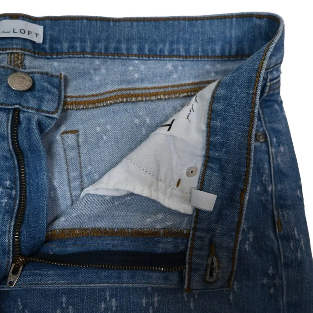 LOFT Womens 12/31 Frayed Hem Stitch Pattern Jean Shorts - Image 7