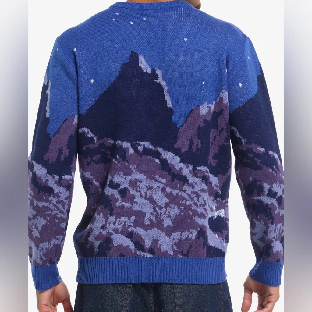 Studio Ghibli Howl's Moving Castle Night Scene Intarsia Sweater - Image 2
