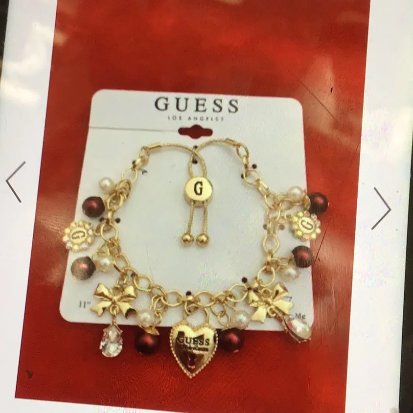 GUESS ROSE GOLD TWO ROW SLIDER CHARM BRACELET - Image 8