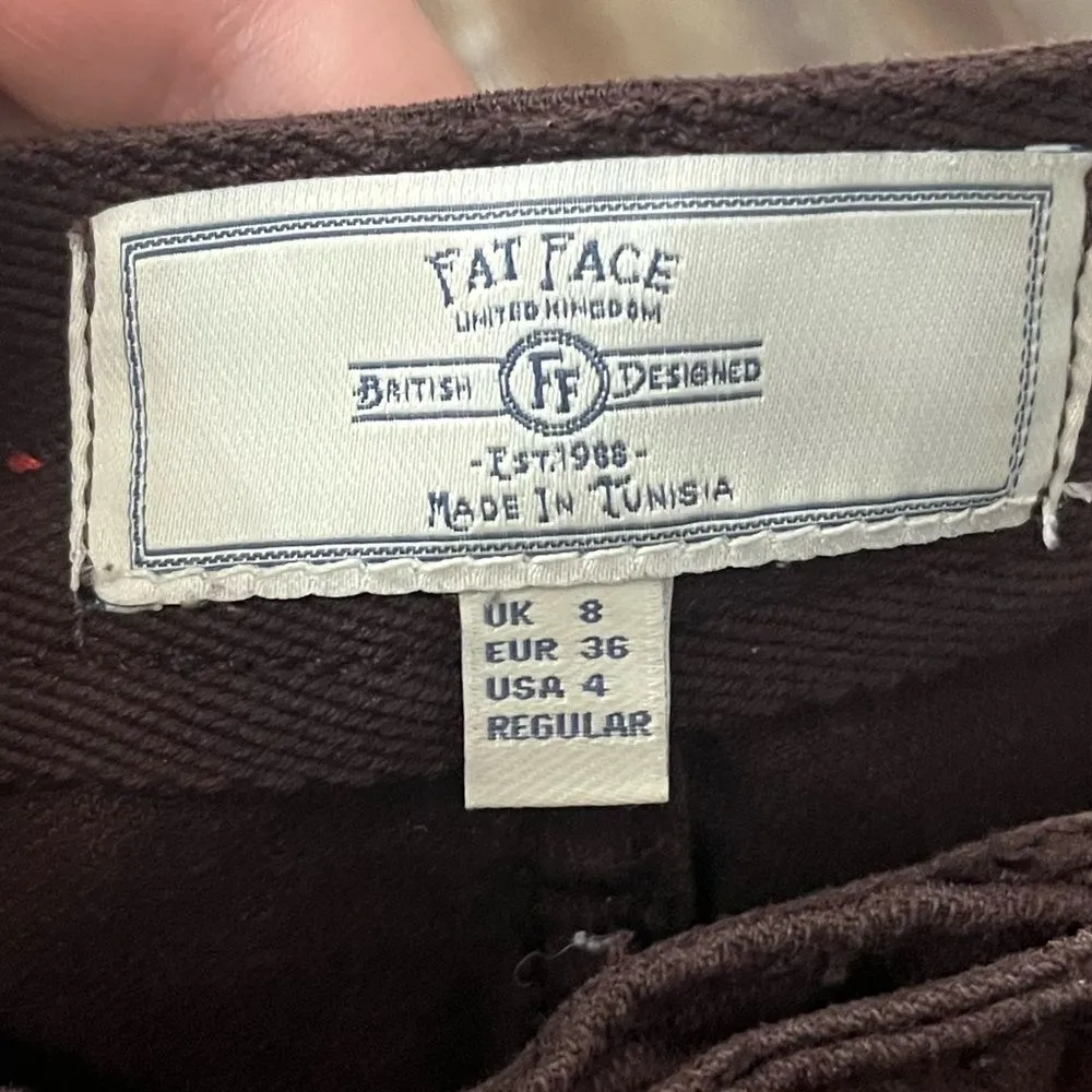 Fat Face Purple Mid Rise Cleo Canvas Barrel Leg Chinos Size 4 - Image 10