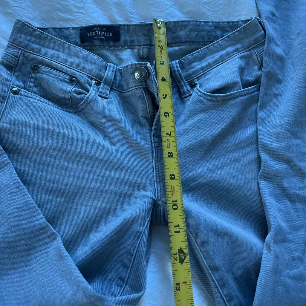 Women’s J Crew gray toothpick ankle size 26 jeans - Image 5