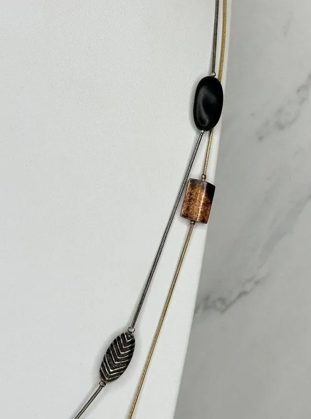 Chico's Double Strand Mixed Metal Station Statement Necklace ✨ - Image 9