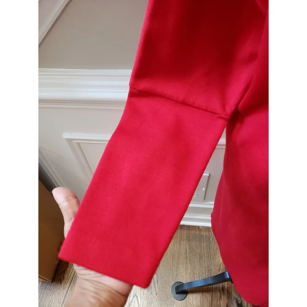 Liz Claiborne Sheath Dress Womens M Red Knit Raglan Sleeve Round Neck Back Zip - Image 13