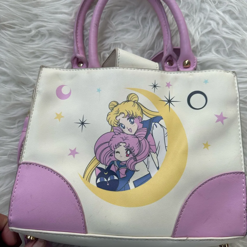 Boxlunch Sailor Moon Pink and White Handbag - Image 5