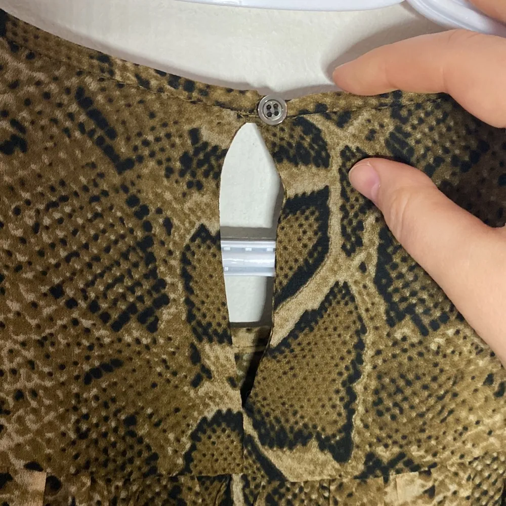 Isabel Marant Etoile Java python print asymmetric ruffle sheer mini dress sz XL - Image 14