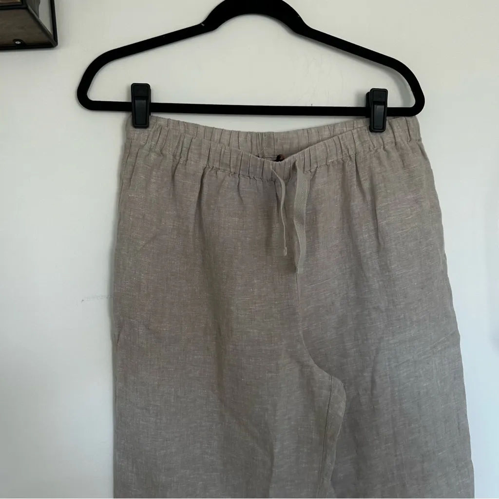 NWT Quince Flax Beige 100% European Linen Pajama Pants Size Medium - Image 3