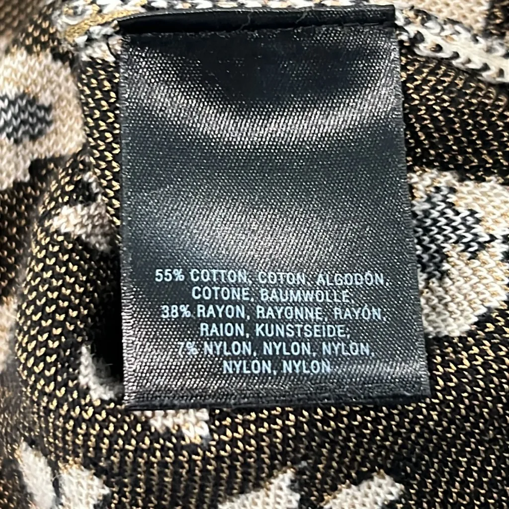 Anthropologie Field Flower Leopard Print Top Short Sleeve Sweater Knit Small - Image 7