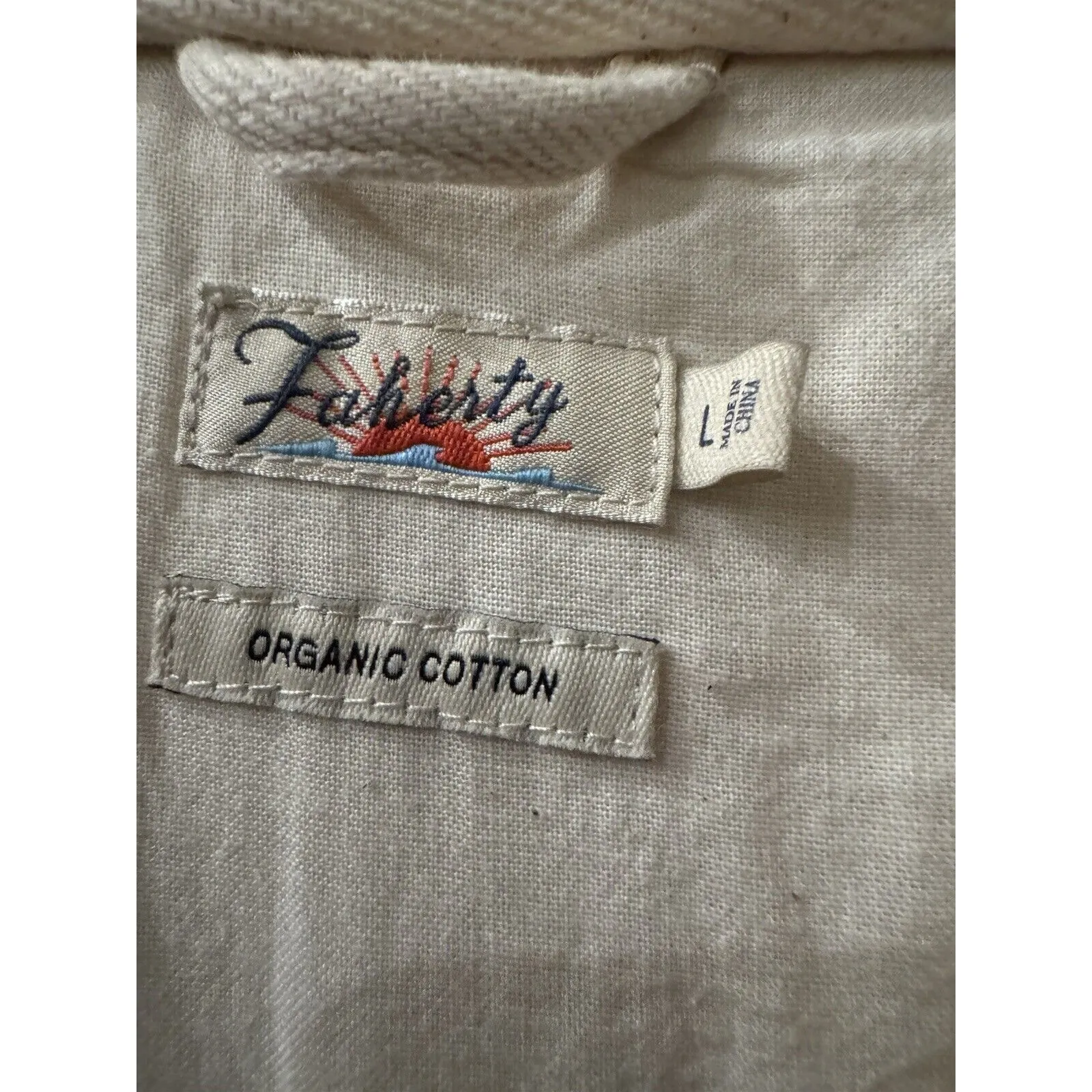 Faherty Women's L Overland Twill Jumpsuit Natural Cream White Boiler Utilitarian Size L - Image 6