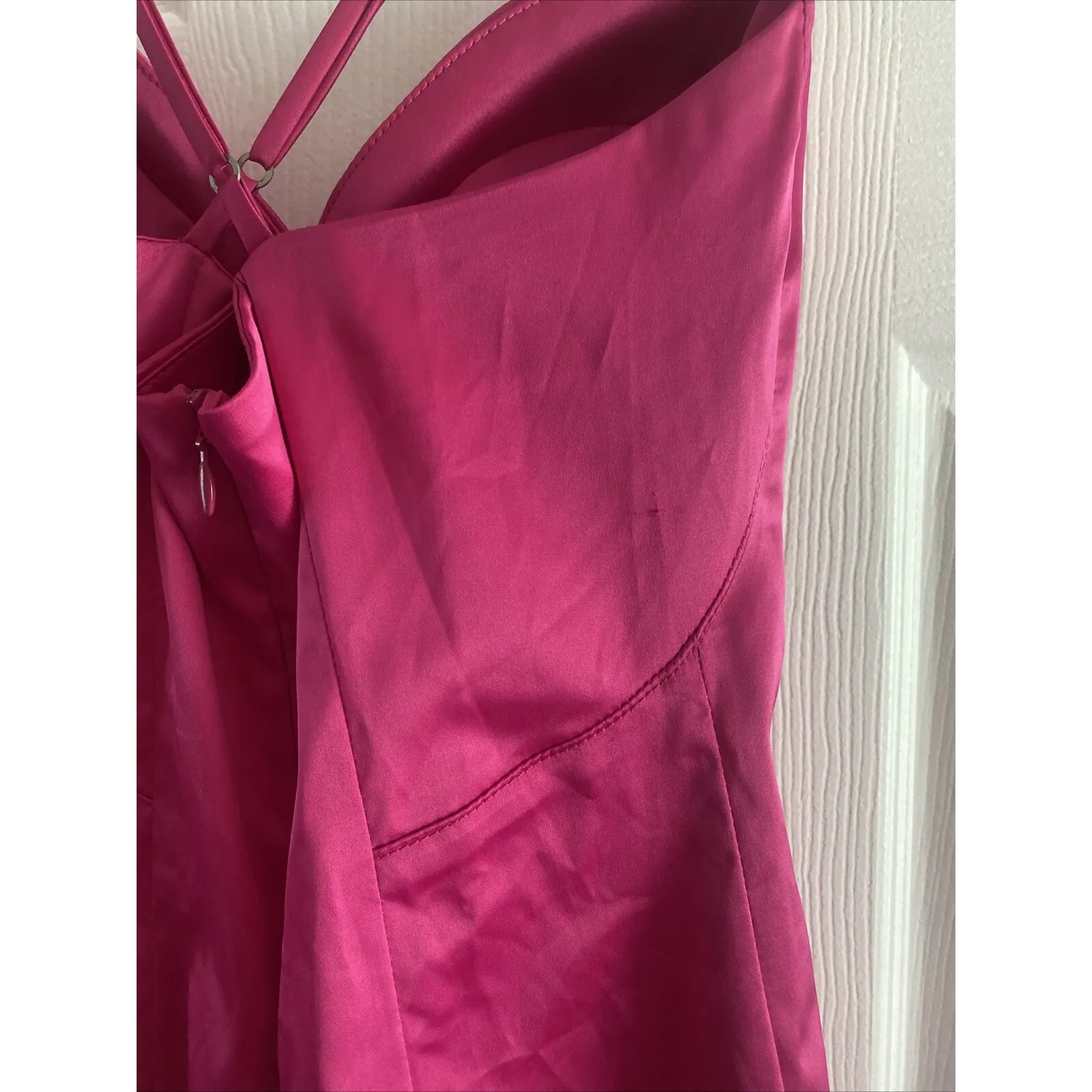 Rubber Ducky Productions Women's Small Pink Satin Babydoll Mini Dress Event Glam - Image 6