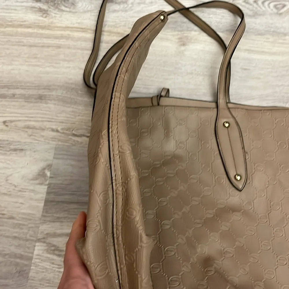 Tan Open Top Swinging Logo String Tote Bag Approximately 20" x 15" - Image 7