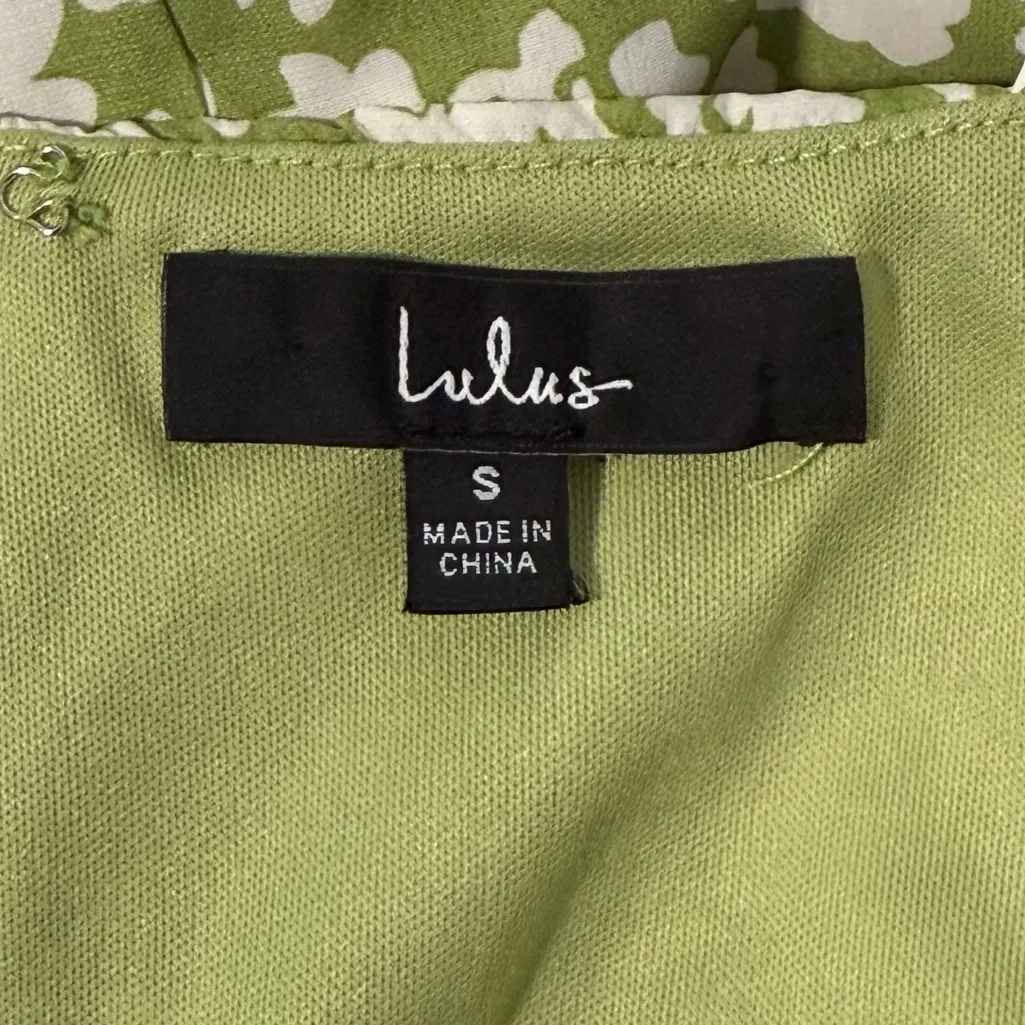 Timeless Touch Green Floral Print A-Line Midi Dress S - Image 9