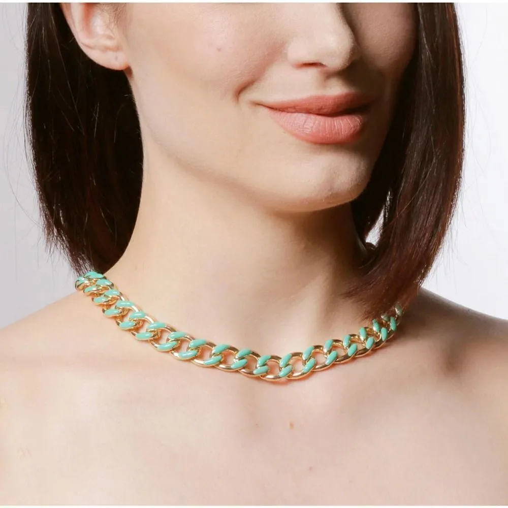 Blue
Enamel Gold Link Chain - Image 2