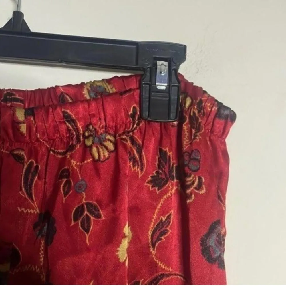 Jaclyn Smith red floral long sleeve pajama set oriental lightweight lux - Image 9