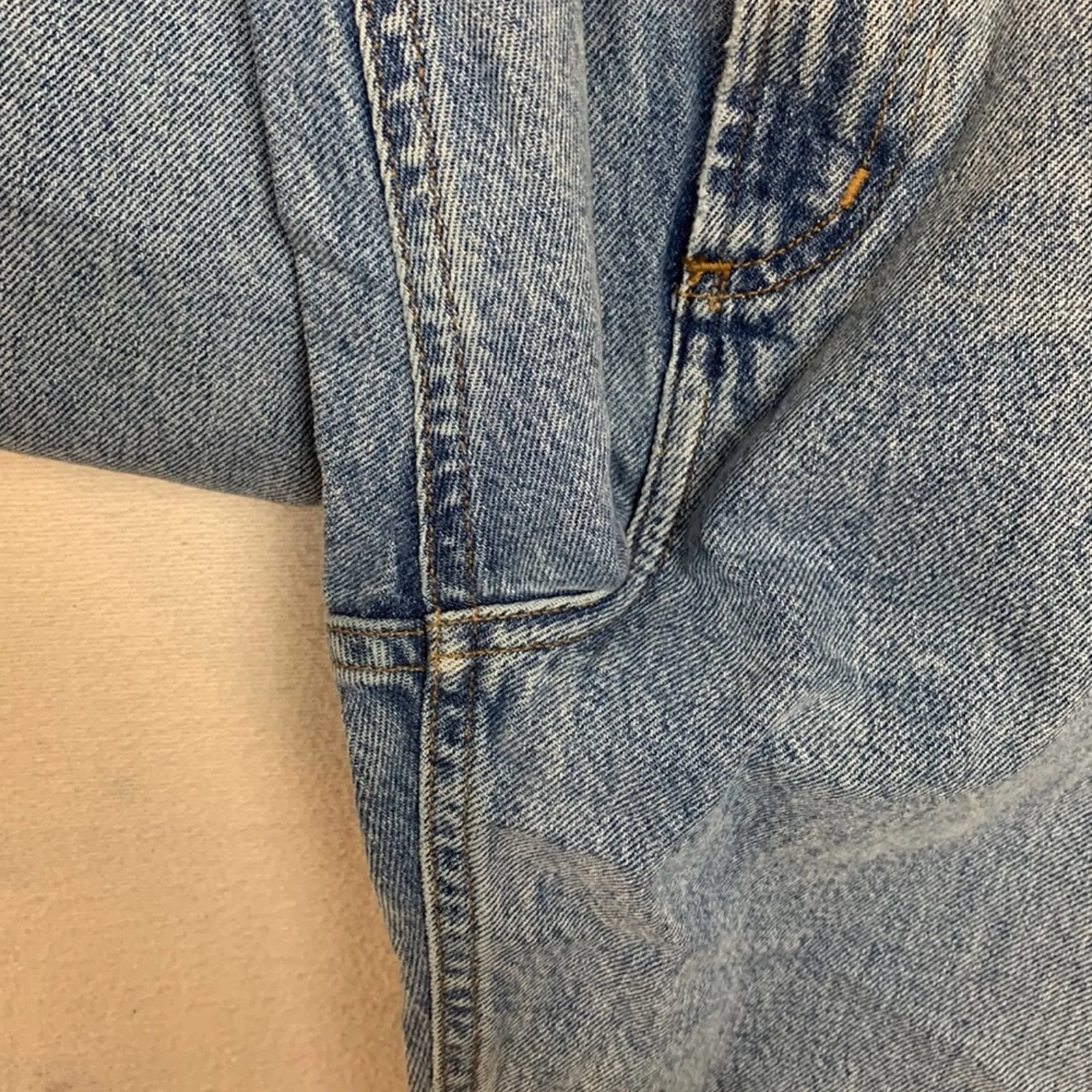 AGOLDE size 32 reworked 90s paper bag pants high rise straight leg baggy acid li - Image 8