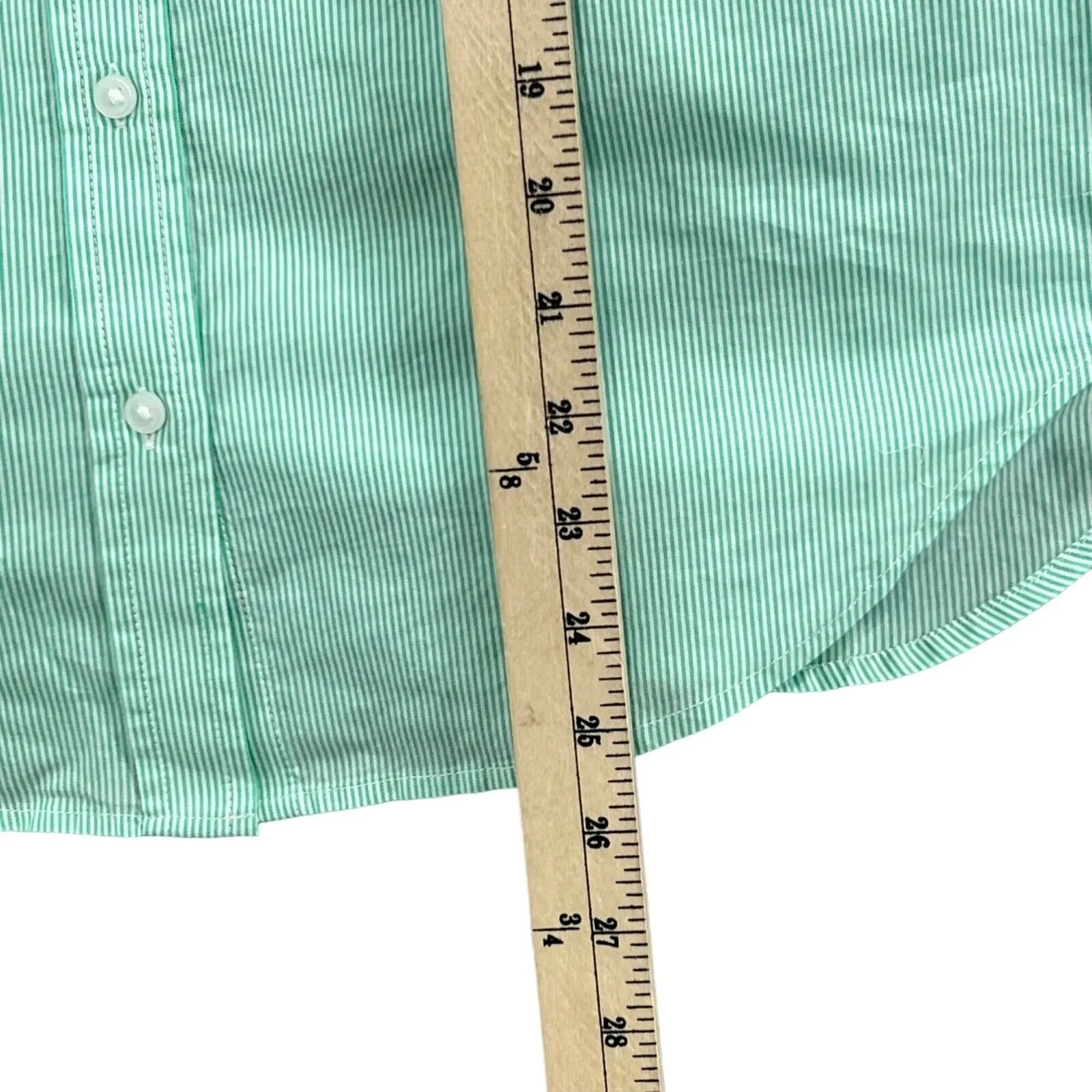 Everlane Shirt Womens XXS Green Button Down Cotton Striped Long Sleeve Classic - Image 8