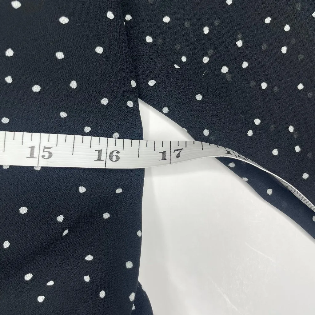 Polka Dot Plunge V-Neck Back Tie Balloon Sleeve Peplum Blouse - Image 10