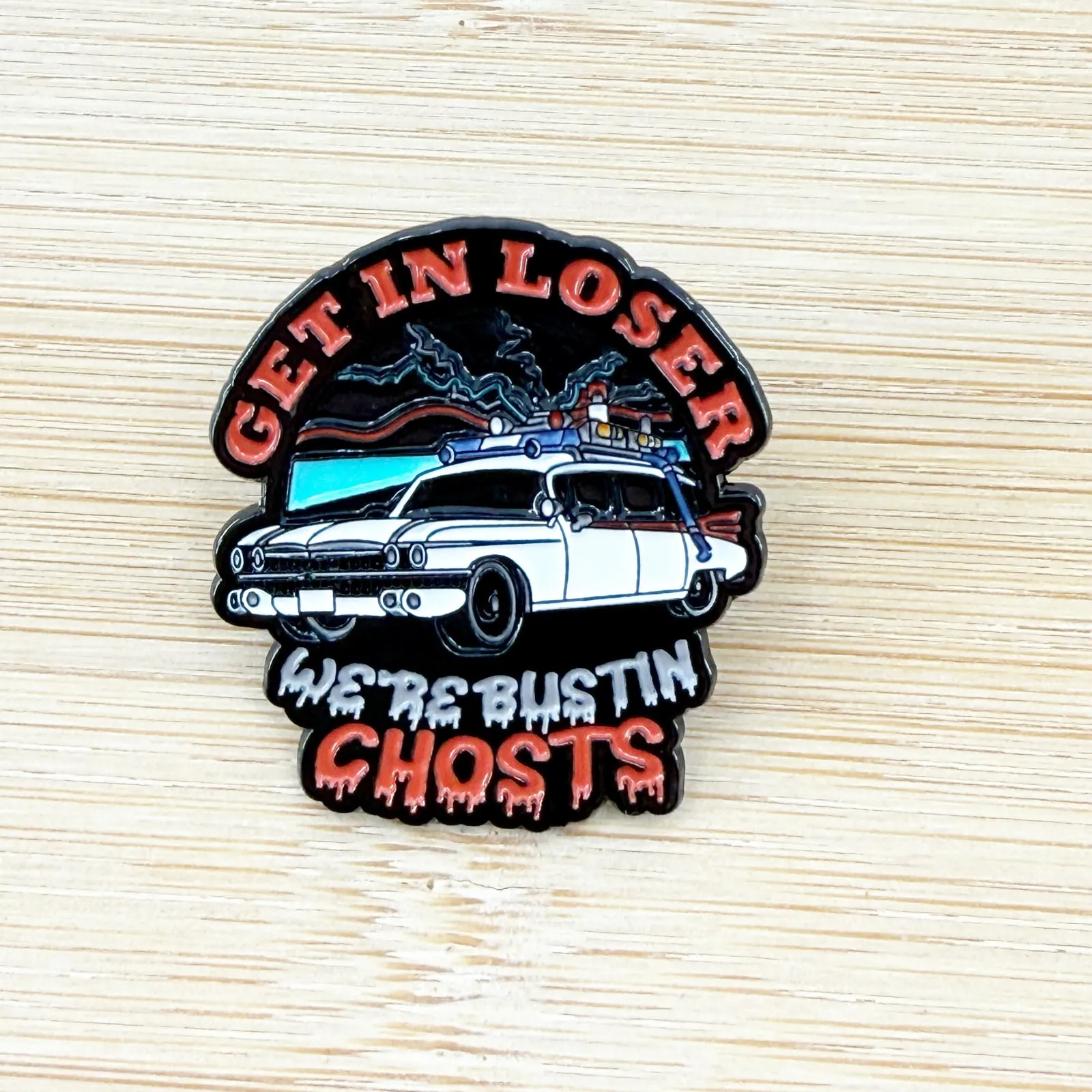 Funny Ghostbuster Enamel Pin Black - Image 2