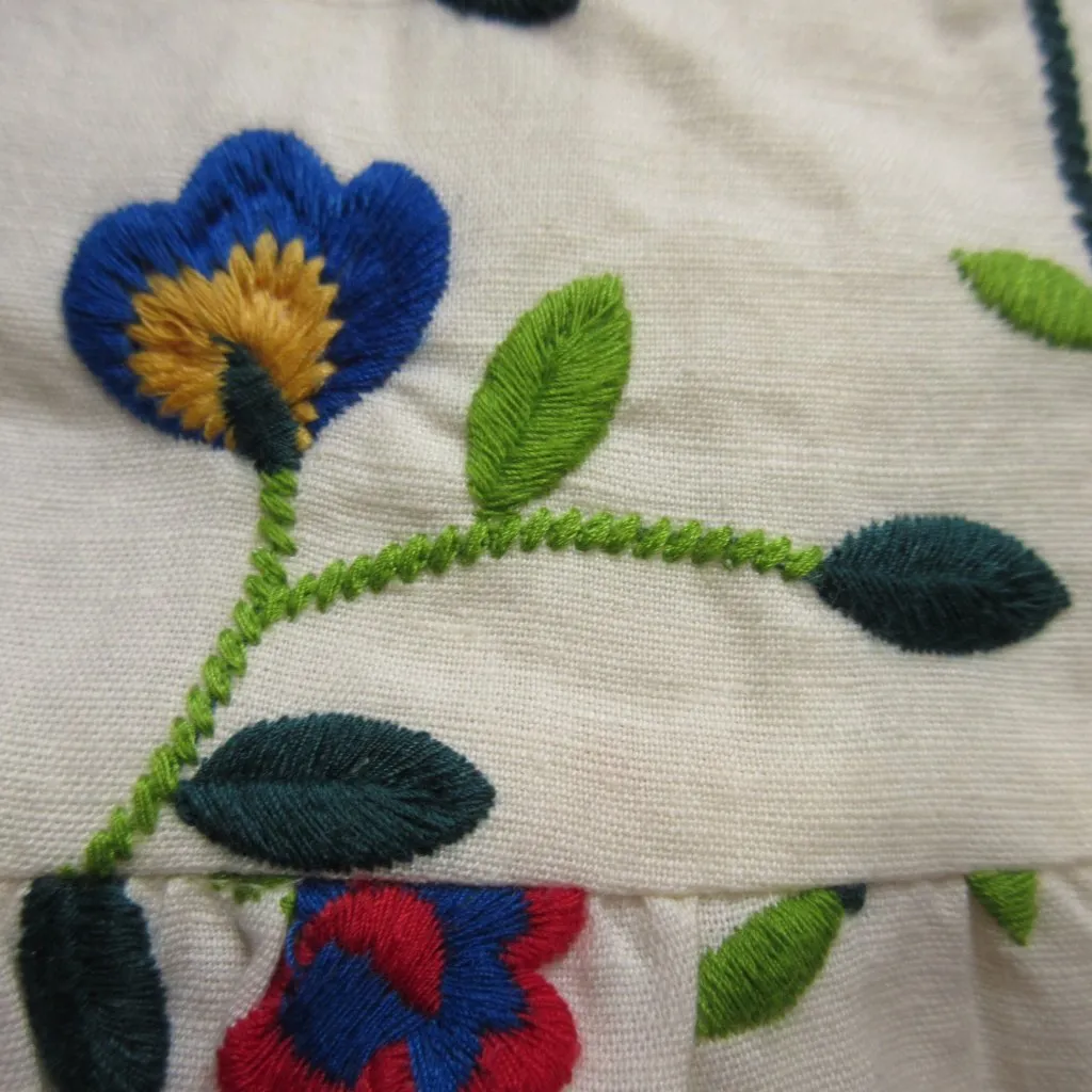 Sezane Olympia in Multicolor Embroidered Flowers Tiered Maxi Dress 40 / US 8 - Image 11